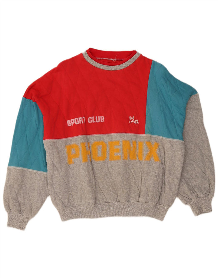 Damska bluza z kapturem w stylu vintage Phoenix Graphic UK 16, duża, szara