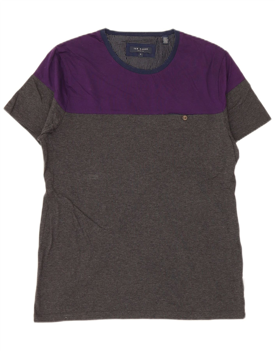 Ted Baker Męski T-shirt, rozmiar 3, bawełna w kolorze średniej szarości