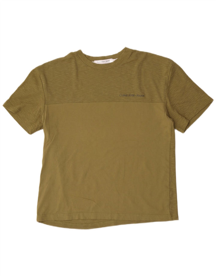 T-shirt męski Calvin Klein Top, średni khaki, blok kolorów