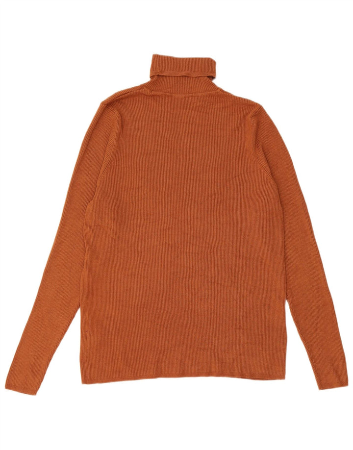Marks & Spencer Damski sweter z golfem UK 20 2XL Brązowy wiskoza