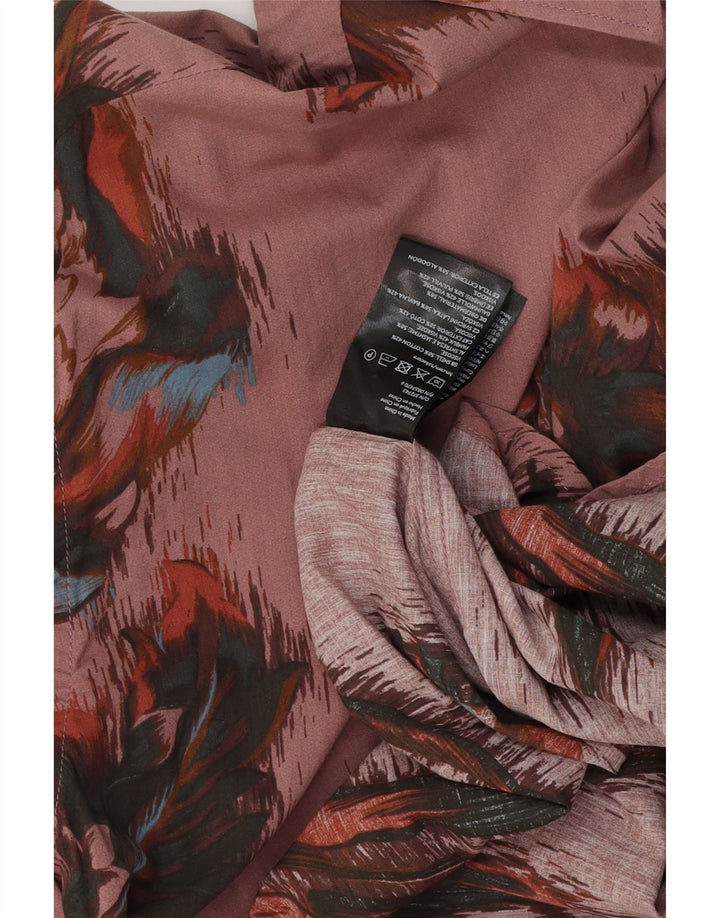 Koszula męska VINTAGE, duża, różowa, bawełniana w kwiaty