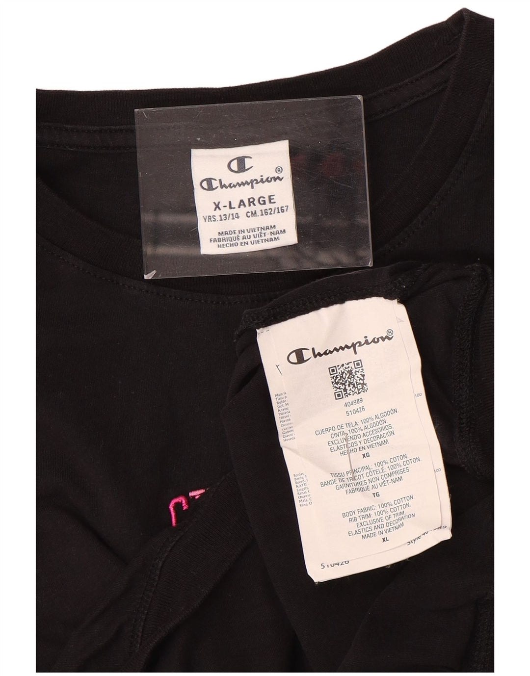 T-shirt dziewczęcy CHAMPION 13-14 lat XL, czarny, bawełniany