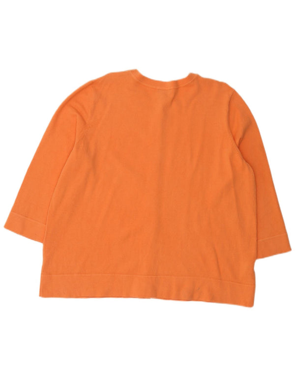 Sweter damski Eddie Bauer z rękawem 3/4, UK 20 2XL, pomarańczowy, bawełniany
