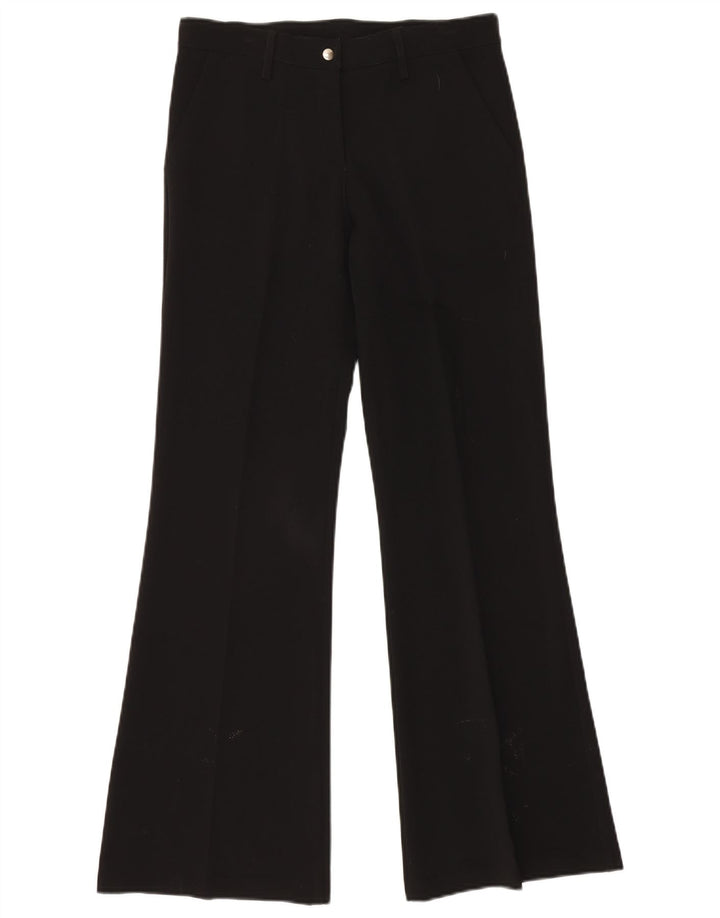 Damskie spodnie typu Chino Bootcut w stylu vintage, średnie W30 L32, czarny poliester