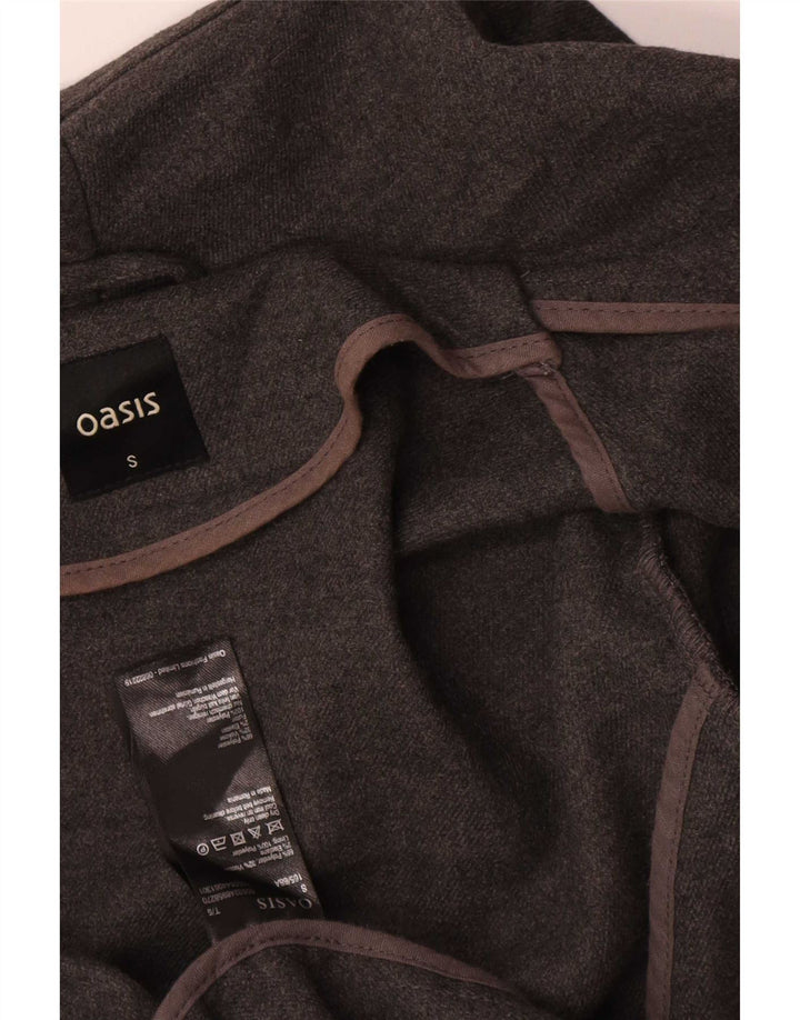 Oasis Damska marynarka oversize typu oversize UK 10 Small Szara Poliester