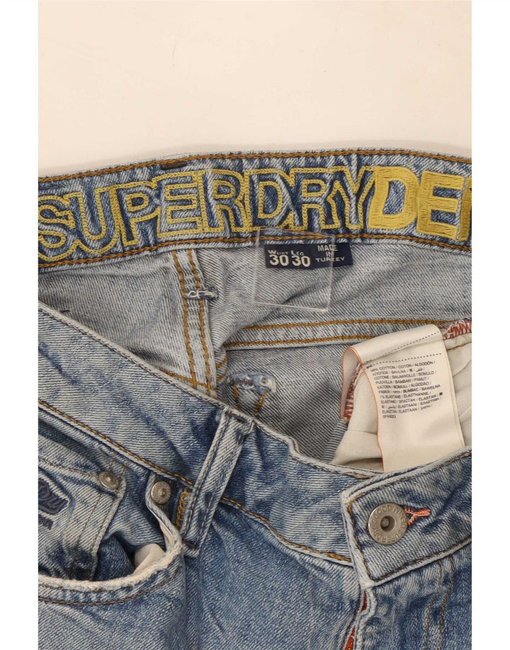 Męskie jeansy Superdry Slim W30 L28 Niebieskie, bawełniane