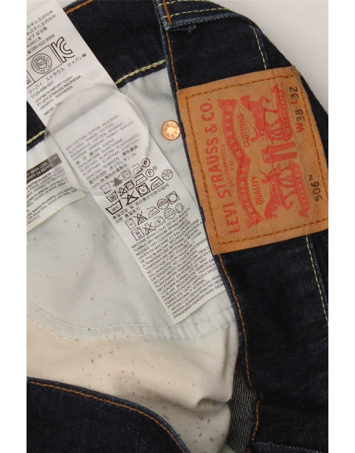 Męskie dżinsy Levi's 506 Straight W38 L32 Granatowa bawełna