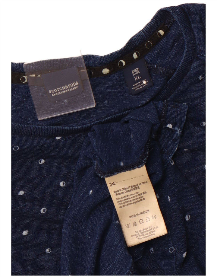 Koszulka męska SCOTCH & SODA Top XL Granatowa, bawełniana w cętki