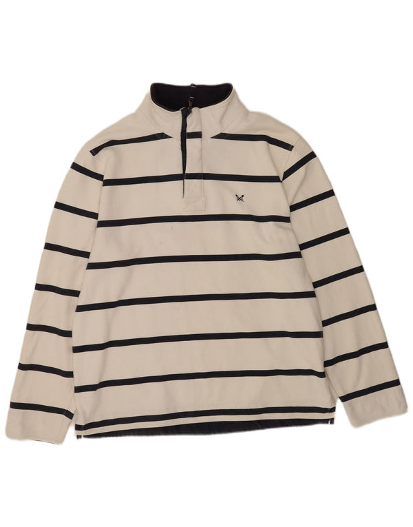 Crew Clothing Męska bluza z zamkiem błyskawicznym, 2XL, bawełniana w białe paski