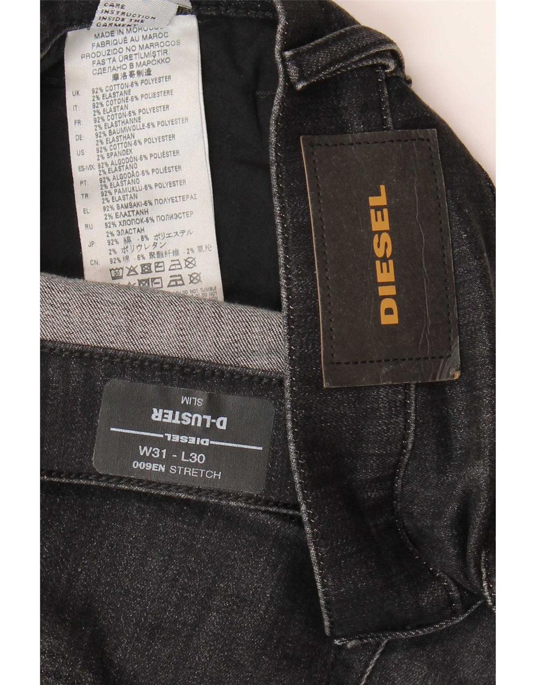 Męskie jeansy Diesel D-Luster Slim W31 L30 Szara bawełna