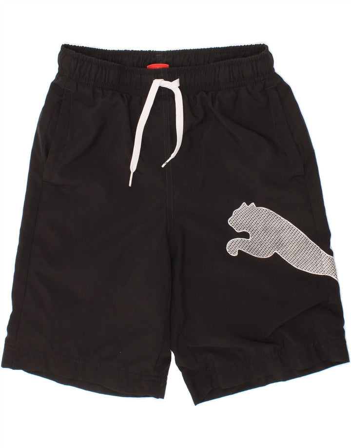 PUMA Boys Graphic Sport Shorts 9-10 Years Medium Black Polyester Vintage Puma and Second-Hand Puma from Messina Hembry 