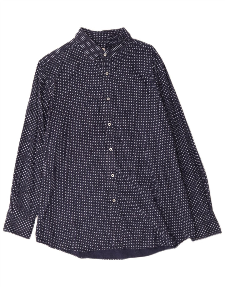 Koszula męska Massimo Dutti XL, niebieska, geometryczna, bawełniana