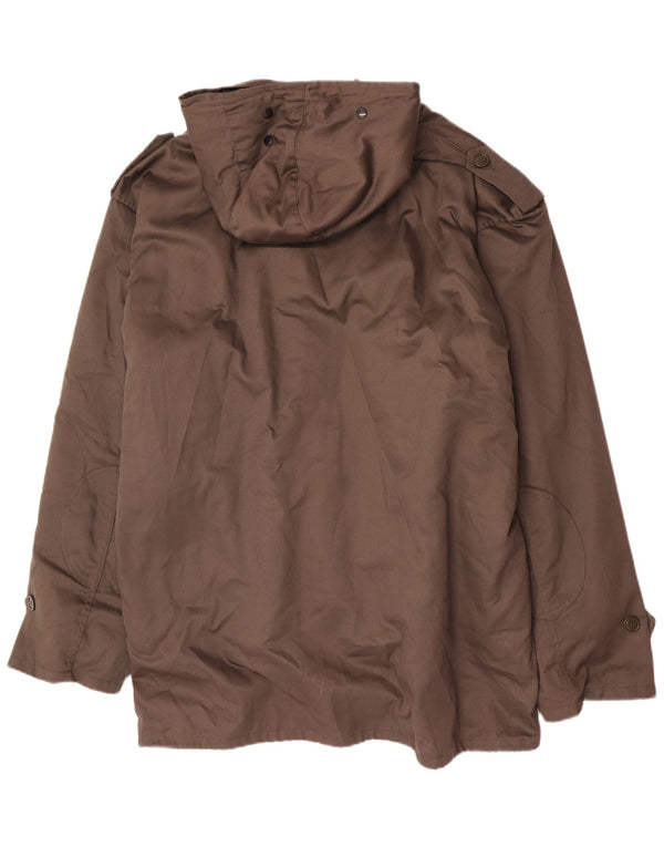 Vintage męska kurtka wojskowa z kapturem Sherpa Parka IT 62 3XL Khaki