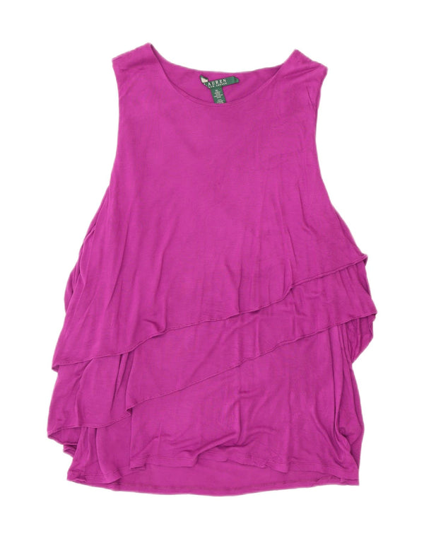 Damska bluzka bez rękawów Ralph Lauren Top UK 18 XL Fioletowa wiskoza