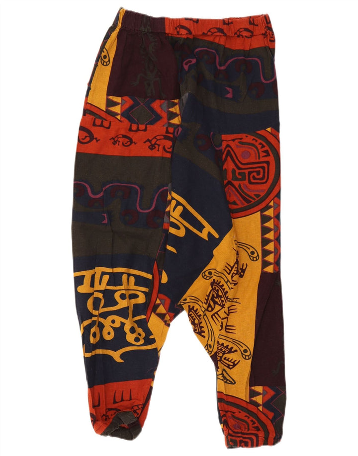 Damskie spodnie haremowe w stylu vintage, duże W32 L19, wielobarwny patchwork