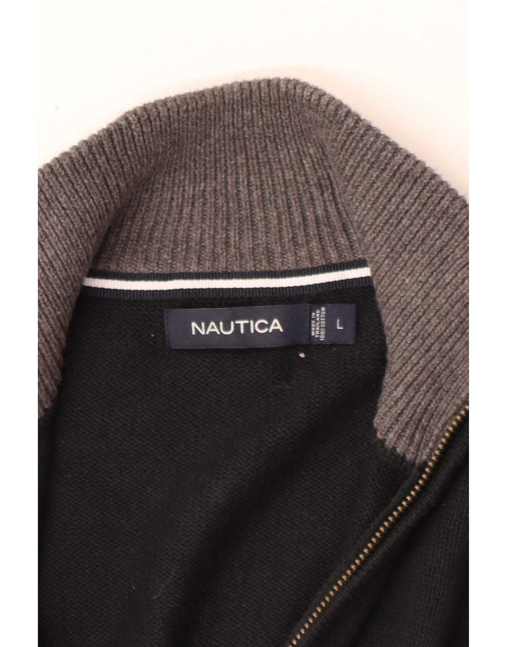 Męski sweter rozpinany Nautica, duży, granatowy, bawełniany