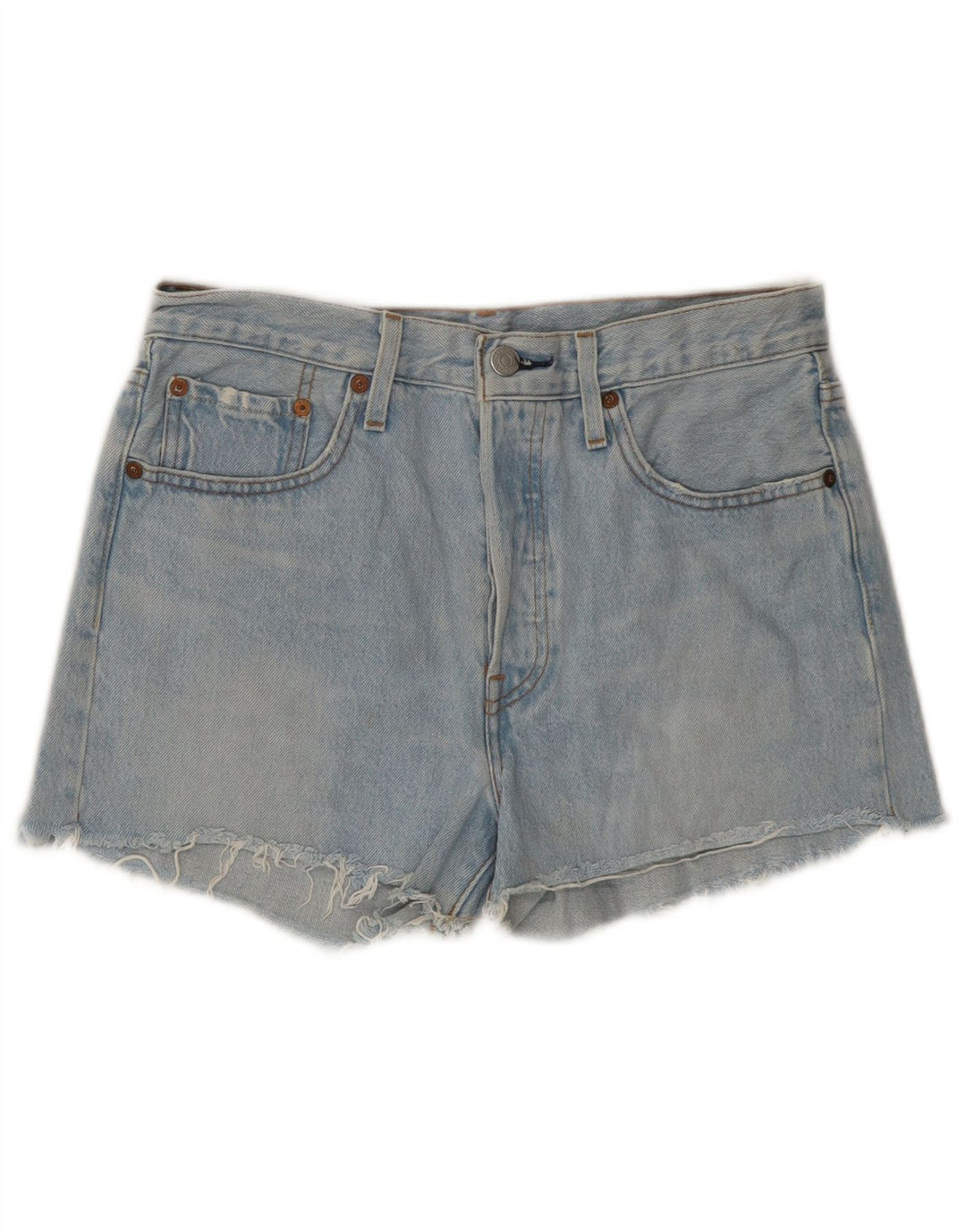 Damskie spodenki jeansowe LEVI'S 501 z wysokim stanem W26, małe, niebieskie, bawełniane