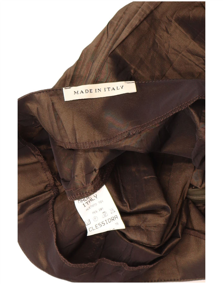 Vintage damski zestaw spódnic zapinanych na 4 guziki, 2 częściowy IT 44 Medium W30 Brązowy octan