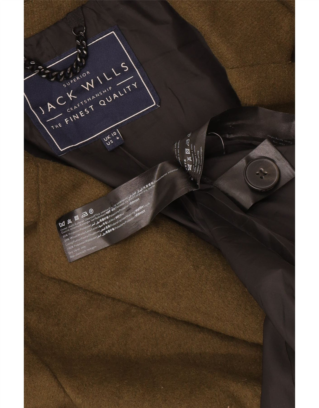 Damski płaszcz oversize Jack Wills UK 10, mały, khaki, poliester