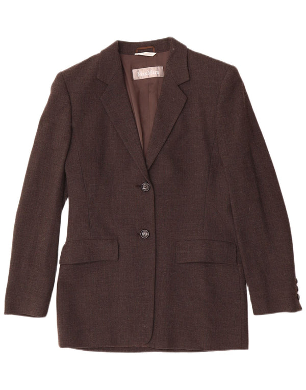 MAX MARA Womens 2 Button Blazer Jacket UK 8 Small Brown Wool