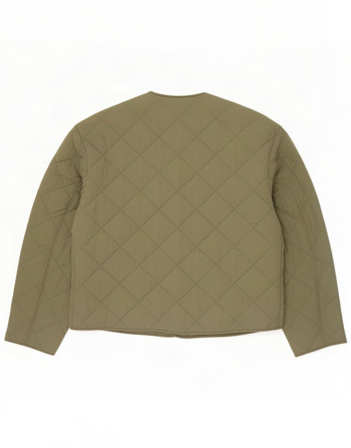 Damska pikowana kurtka Massimo Dutti UK 16, duża, nylon w kolorze khaki