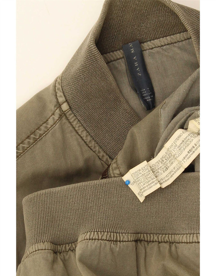 Męska kurtka bomberka Zara UK 36, mała, bawełniana khaki