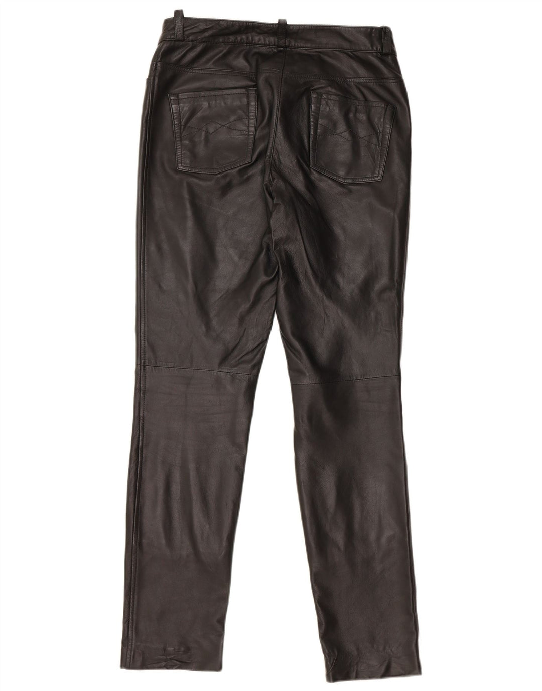 Damskie spodnie skórzane HEINE UK 12 Medium W30 L31 Czarna skóra