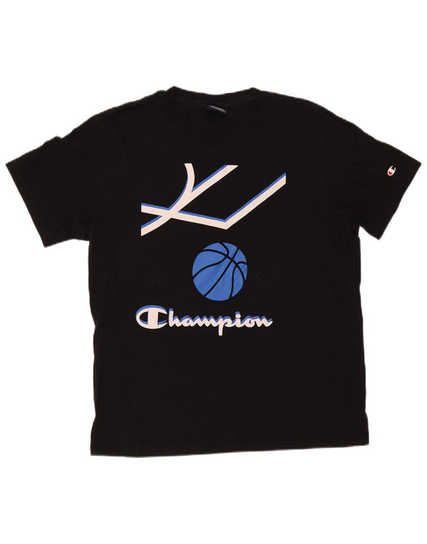 Męski T-shirt Champion z grafiką, średni czarny