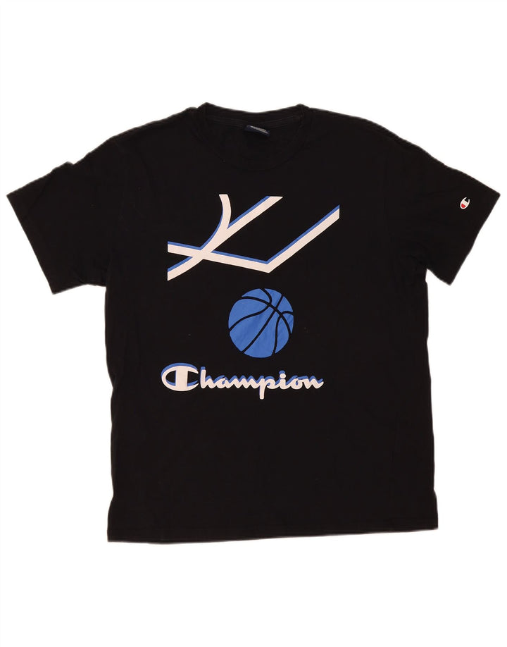 Męski T-shirt Champion z grafiką, średni czarny