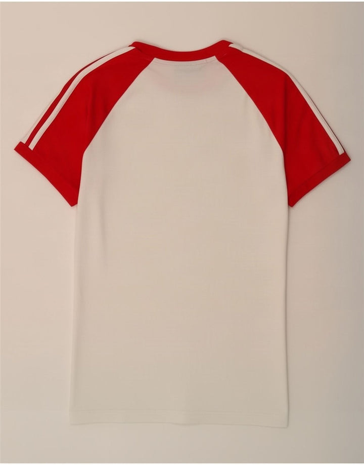 Adidas Męski T-shirt Top Średniej Białej Bawełny z Blokami Kolorów