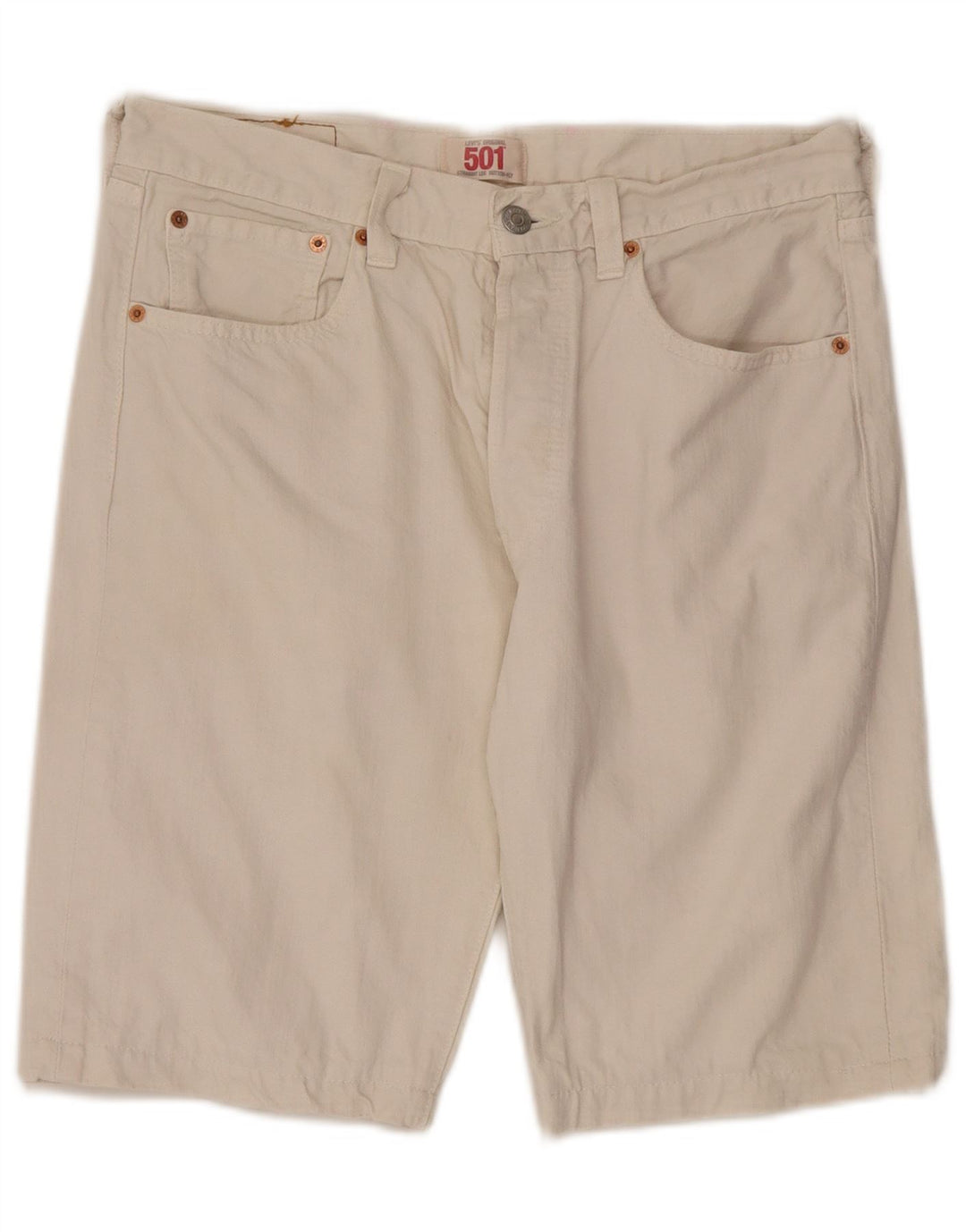 Męskie spodenki jeansowe Levi's 501 W33 Średniobiała bawełna