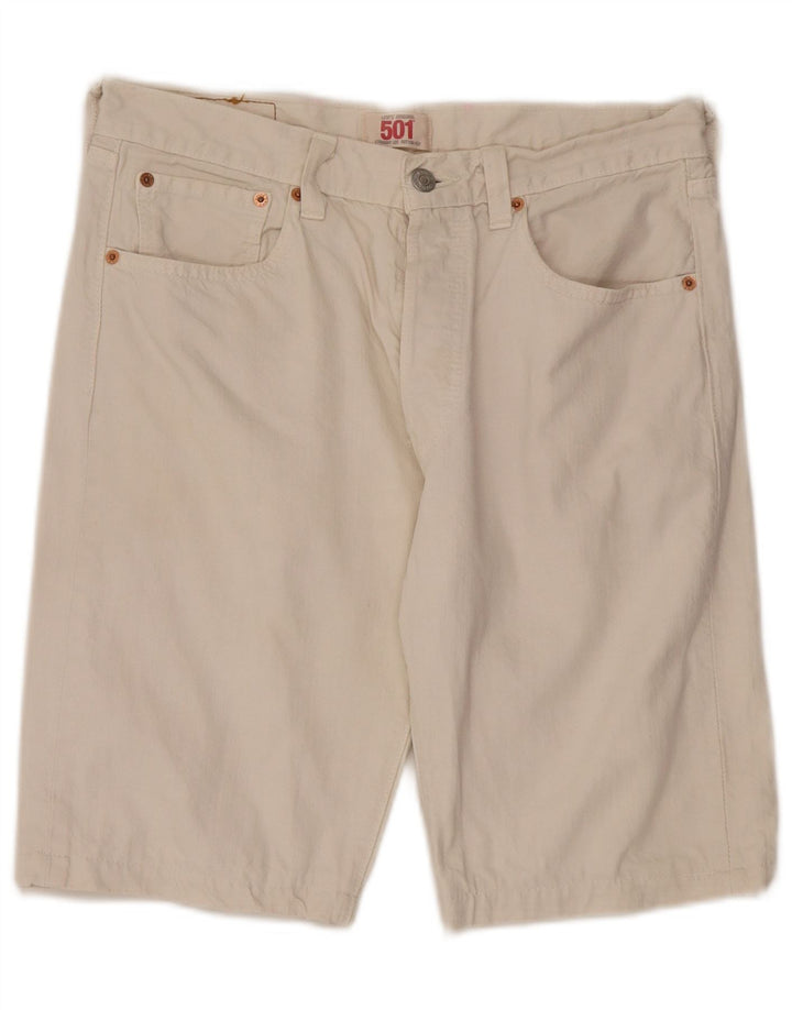 Męskie spodenki jeansowe Levi's 501 W33 Średniobiała bawełna