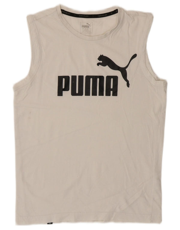 Męska kamizelka z grafiką Puma, mała, biała