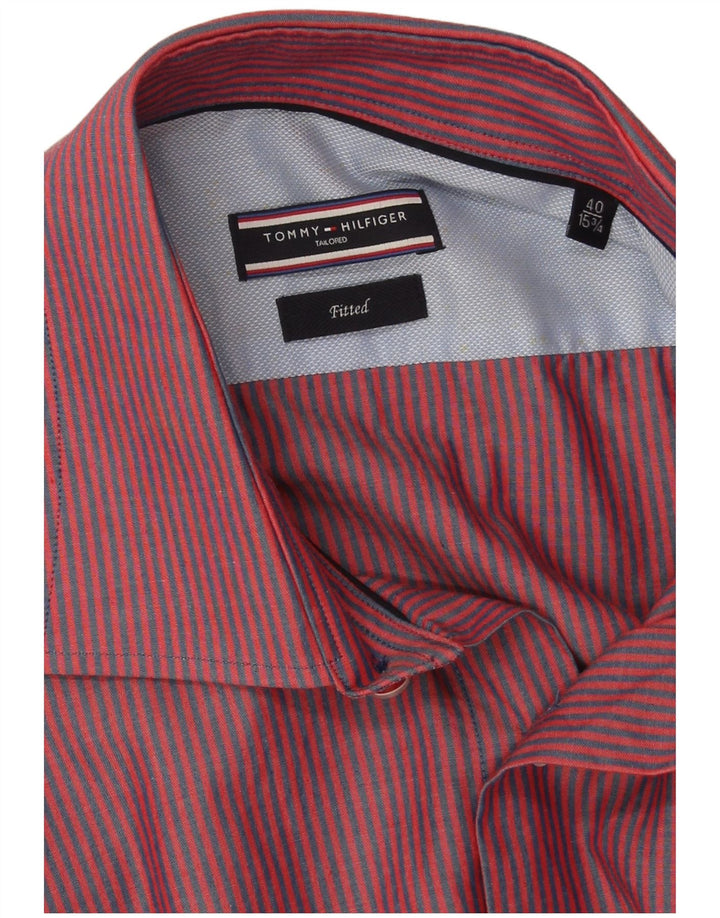 Koszula męska Tommy Hilfiger rozmiar 40 15 3/4 w średnie czerwone prążki
