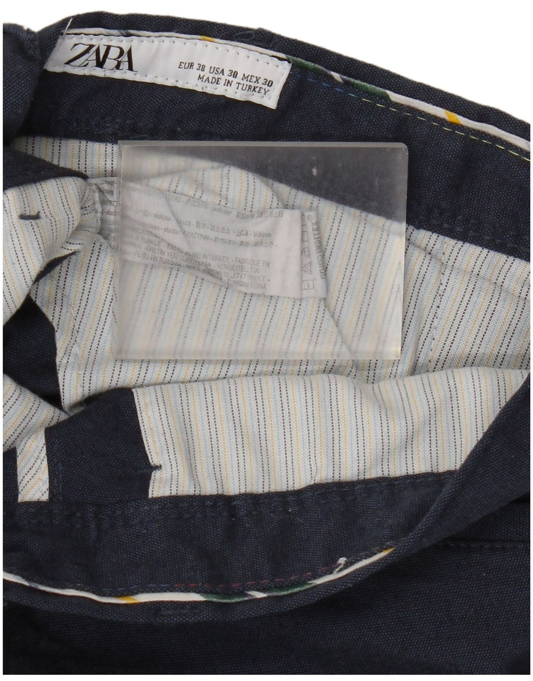 Męskie spodnie chino Zara EU 38 Small W30 L29 Granatowy poliester