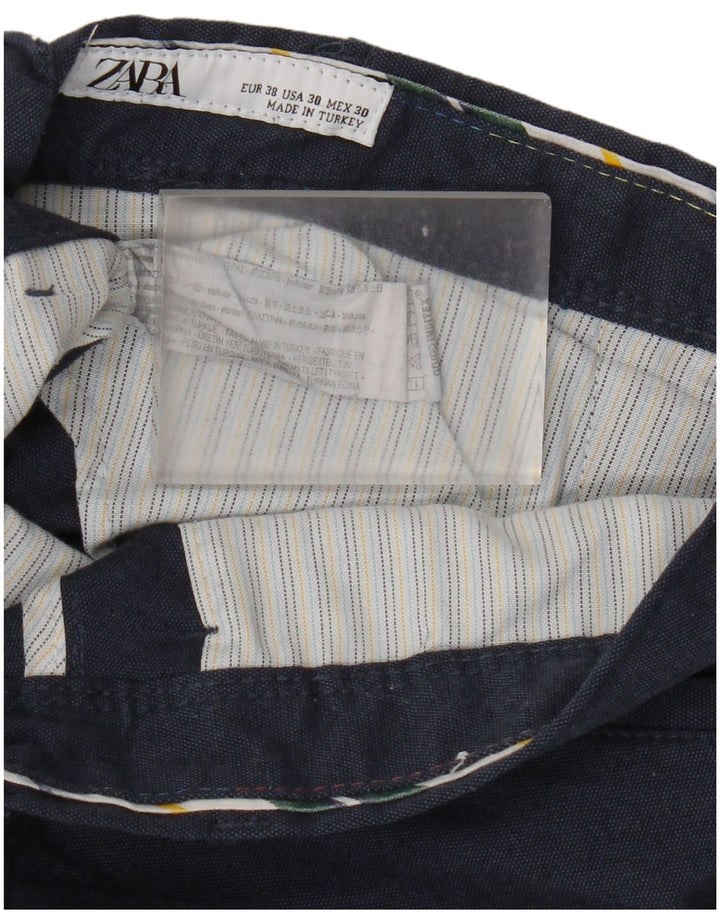 Męskie spodnie chino Zara EU 38 Small W30 L29 Granatowy poliester