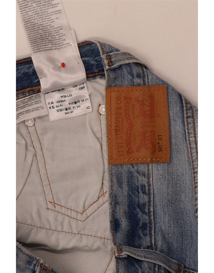 Damskie jeansy Levi's 501 CT w trudnej sytuacji W26 L29 Niebieskie