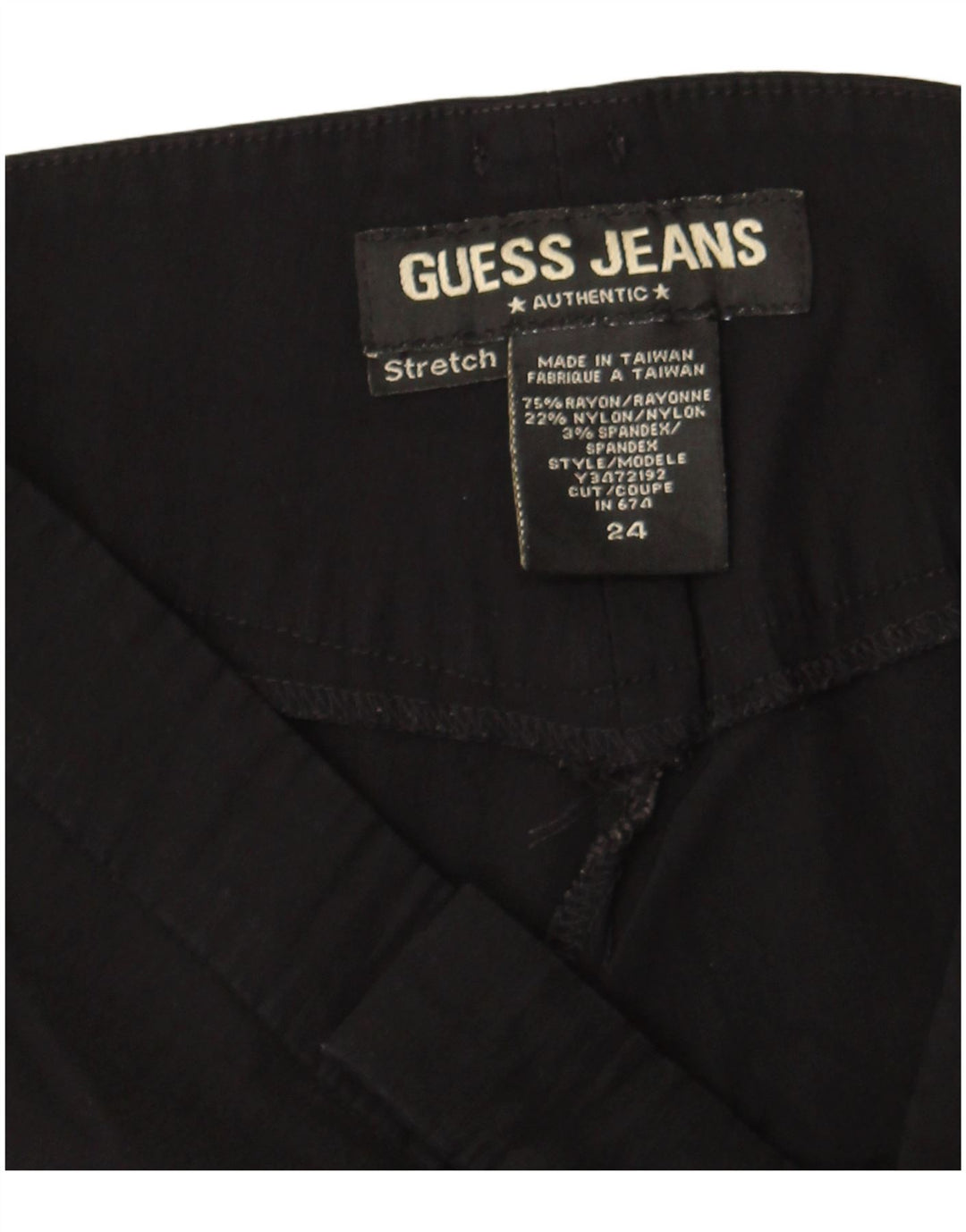Damskie spodnie typu casual Bootcut W24 L32 w kolorze czarnym ze sztucznego jedwabiu