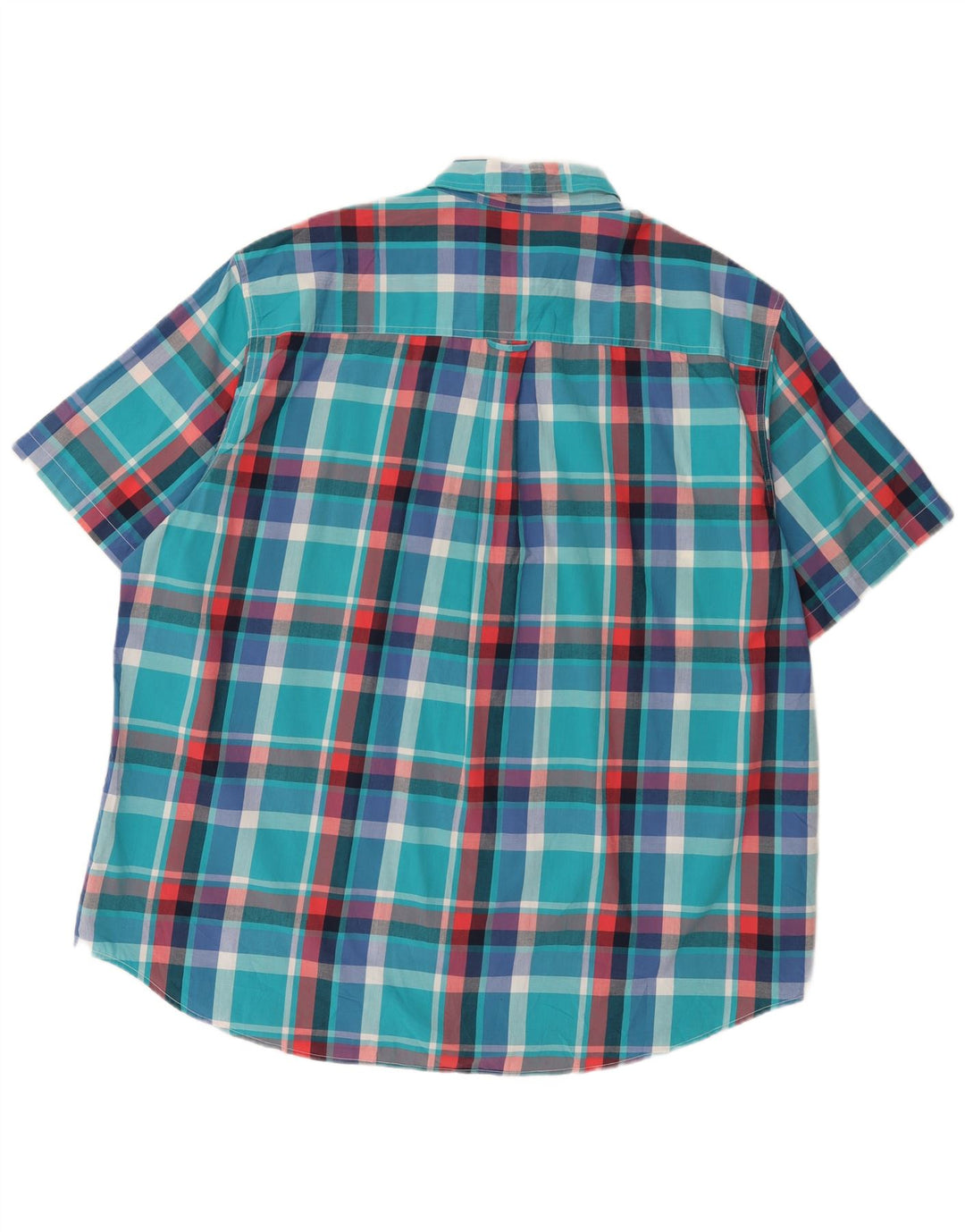 Męska koszula z krótkim rękawem Chaps, duża, 2XL, bawełniana w niebieską kratkę