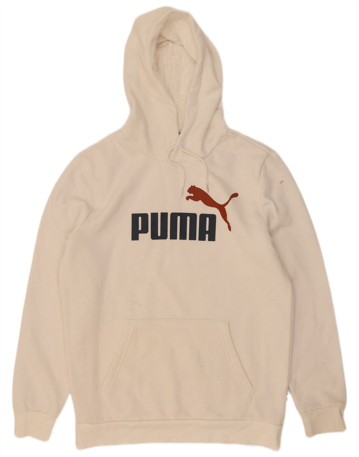 Męska bluza z kapturem Puma z grafiką, średnia biała bawełna