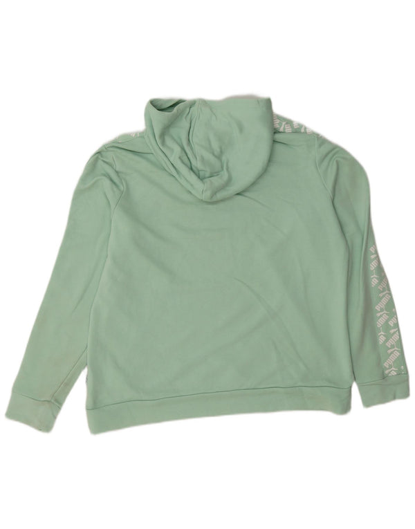 Damska bluza z kapturem Puma z grafiką UK 18 XL, zielona bawełna