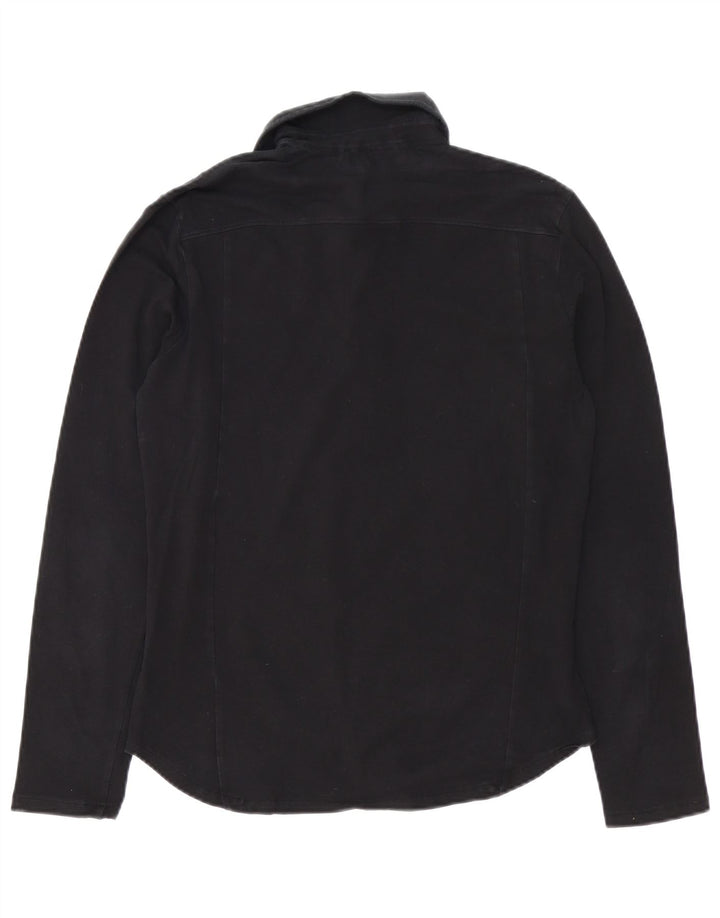 CALVIN KLEIN Mens Long Sleeve Polo Shirt Medium Black Cotton