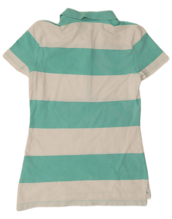 Damska koszulka polo Tommy Hilfiger UK 10, mała, bawełniana w zielone paski