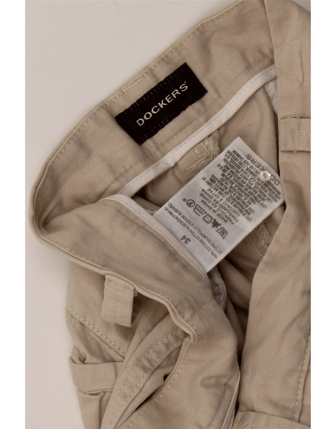 Męskie spodenki cargo Dockers W34, duże, beżowe, bawełniane