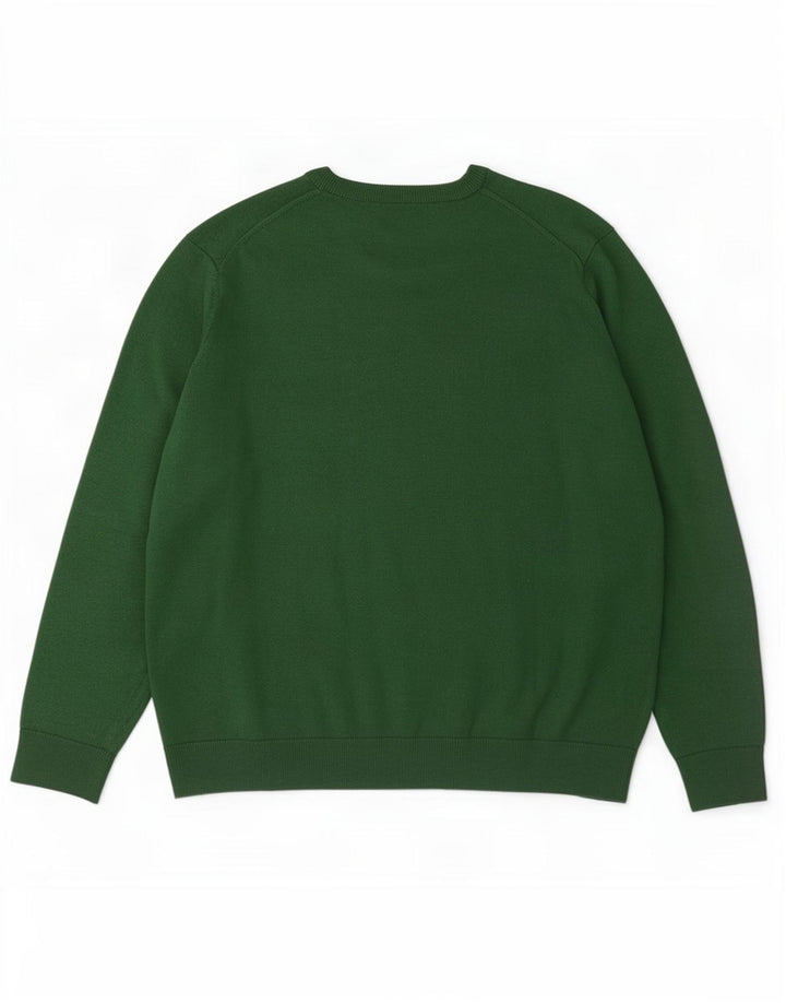Lacoste Męski sweter z dekoltem w łódkę, rozmiar 7 2XL, zielona wełna
