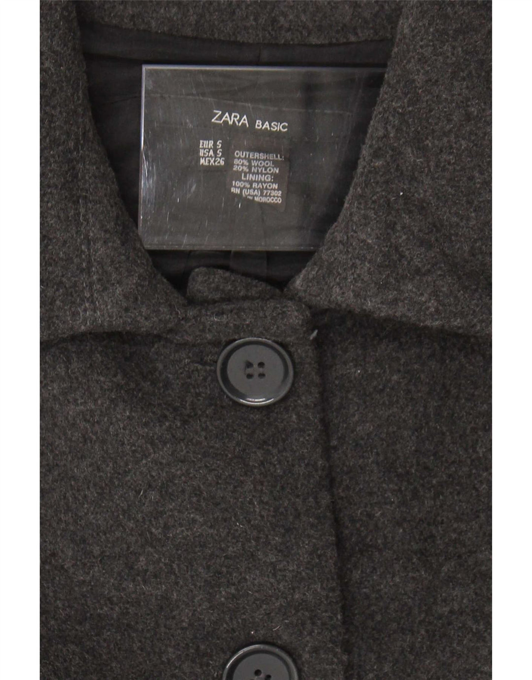 Płaszcz damski Zara UK 10 Small, szary, wełniany