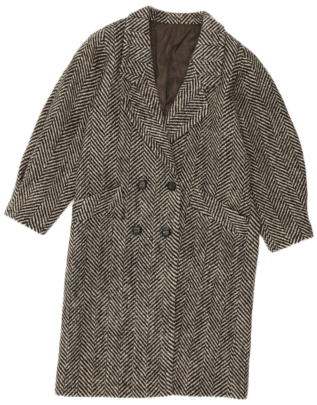 LANIFICO CAMPORE Damski płaszcz dwurzędowy IT 44 Średni czarny