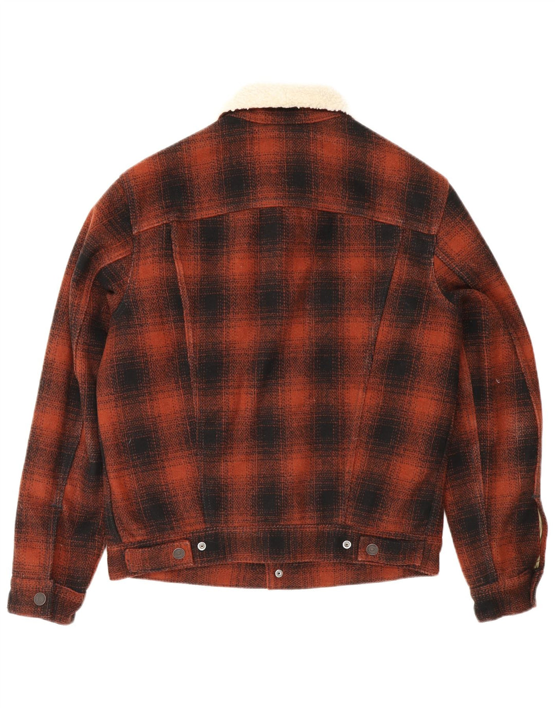 Męska kurtka Levi's Sherpa UK 36, mała, brązowa, poliestrowa kratka