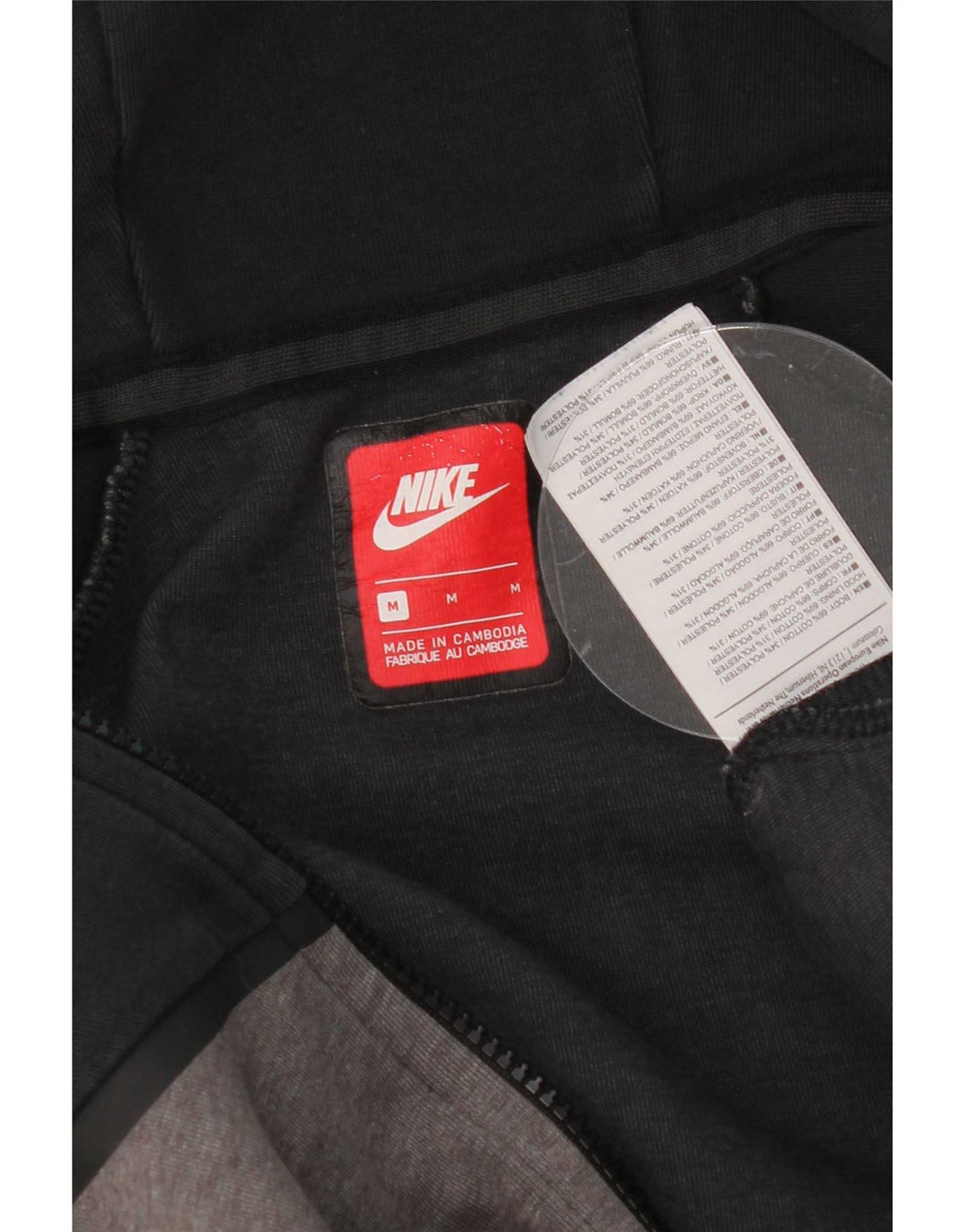 Męski sweter z kapturem i zamkiem błyskawicznym Nike, bawełniany, w kolorze średniej czerni
