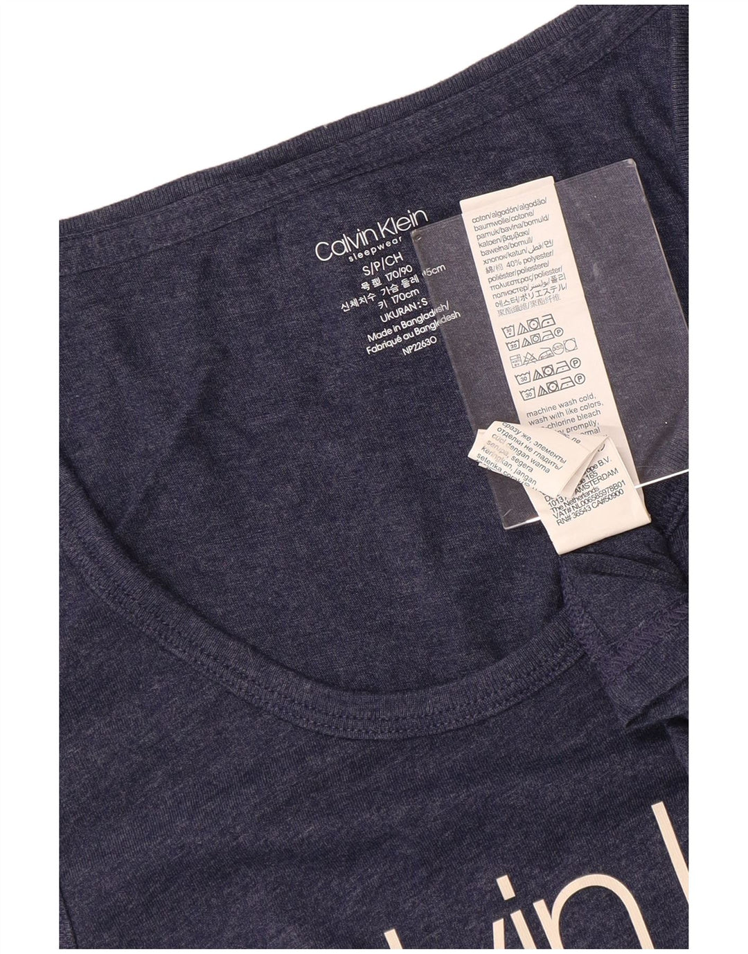 CALVIN KLEIN Męski top z kamizelką z grafiką, mały, granatowy, bawełniany